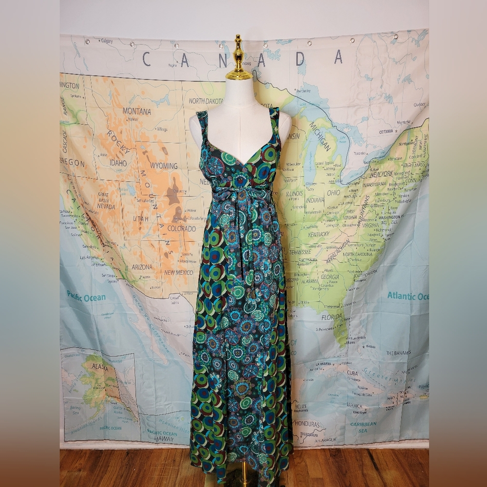 Promod Blue And Green Maxi Dress